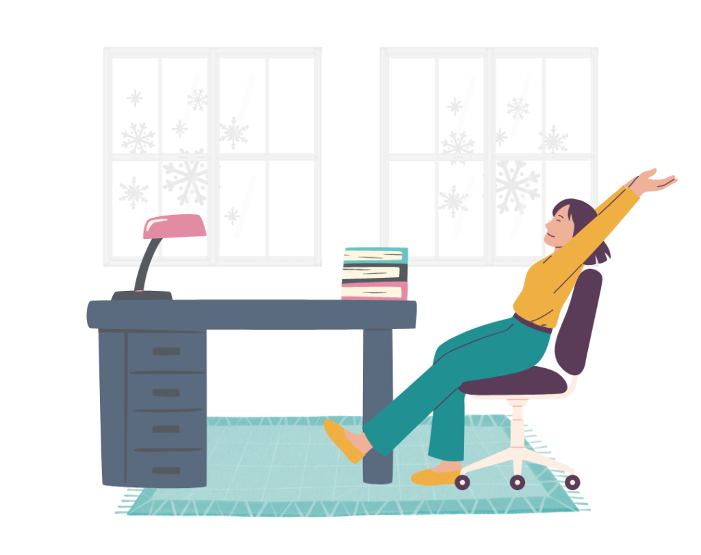 Winter wellness challenge - deskercise illustration