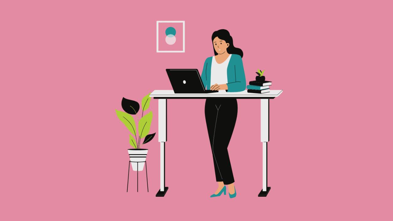 Wellness for remote workers with standing desk