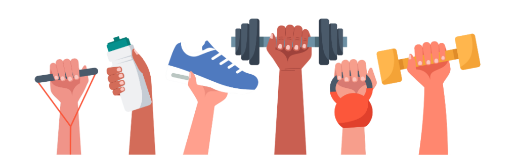 Hands holding sports equipment to symbolize small business wellness