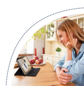 Woman on ipad for telehealth appointment