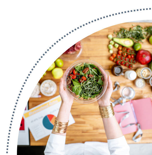 dietitian with fruit