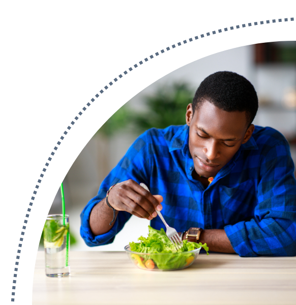Man eating salad