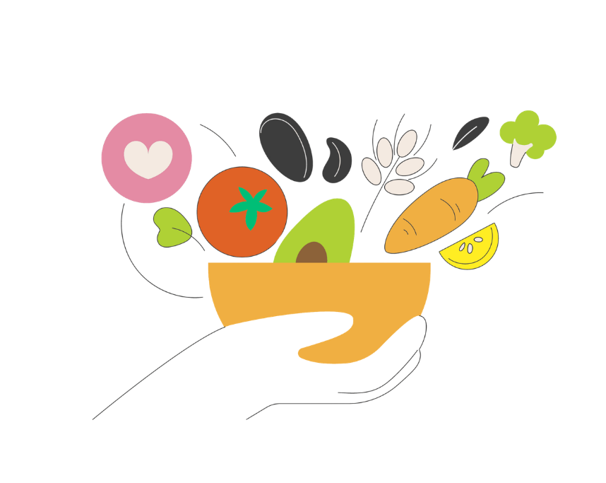 Fruits and vegetables in bowl