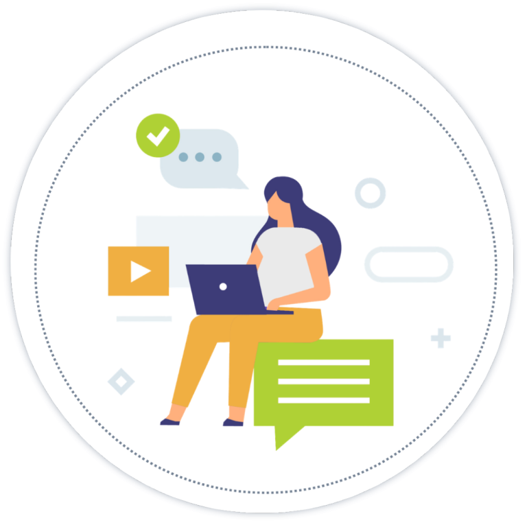 Woman on computer illustration