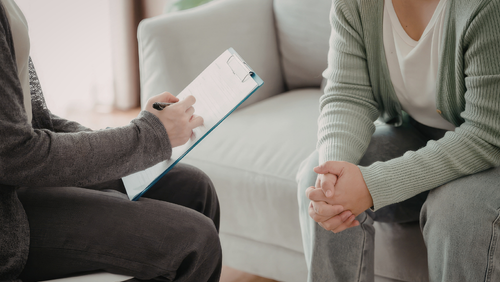 mental health therapist with patient