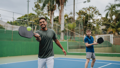 playing pickleball