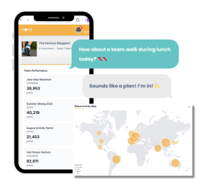 Wellness challenge team chat screenshot