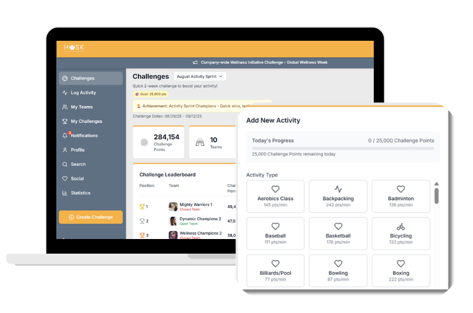 wellness challenge dashboard screenshot