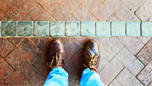 feet at boundary line