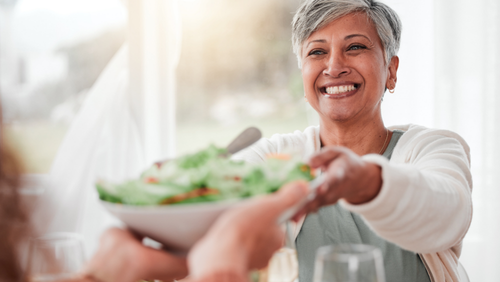 woman with salad